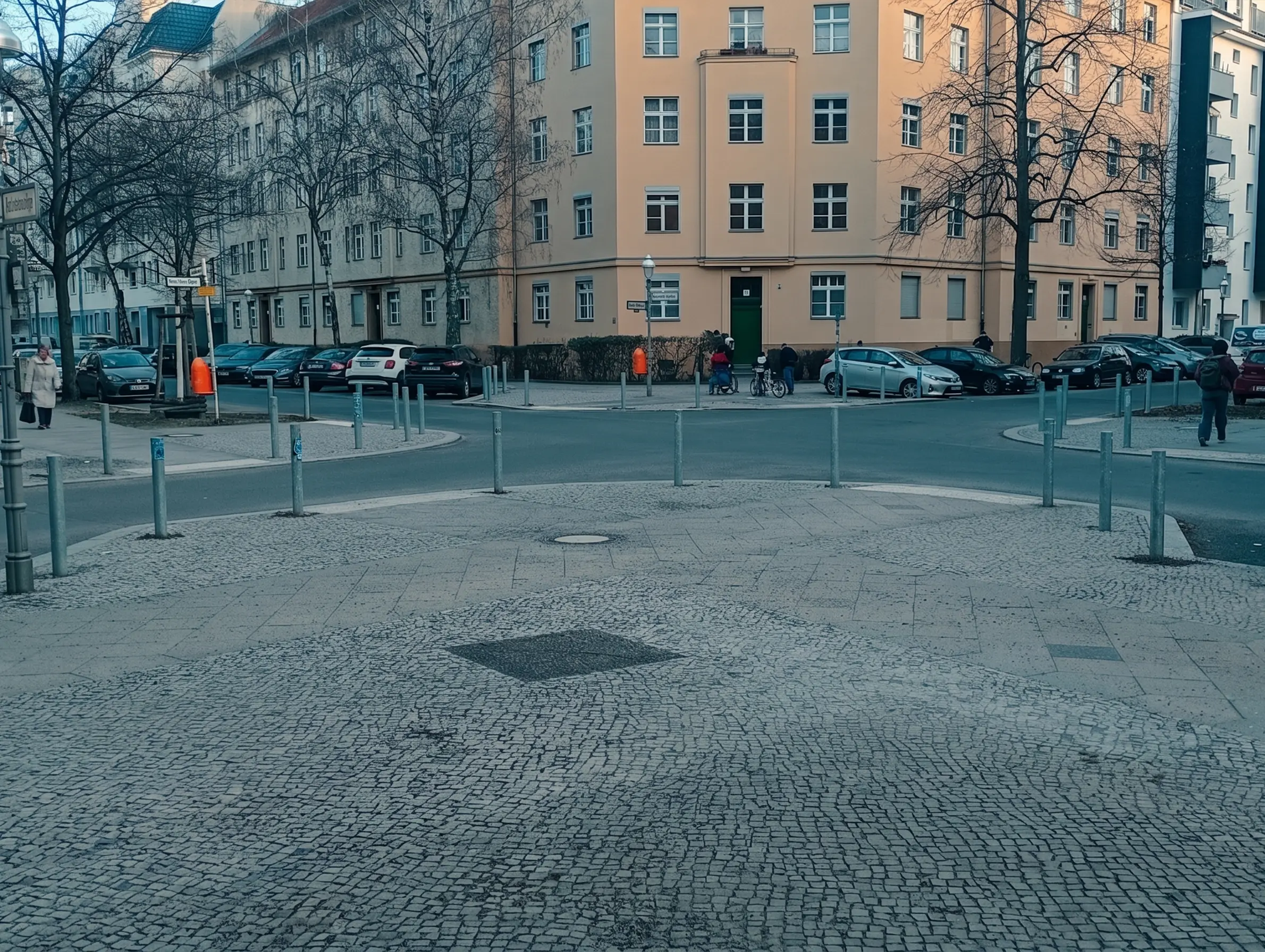 Barrierefreie Gehwege an der Kreuzung Brahestraße